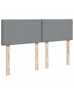 Giroletto a Molle con Materasso Grigio Chiaro 140x200cm Tessuto