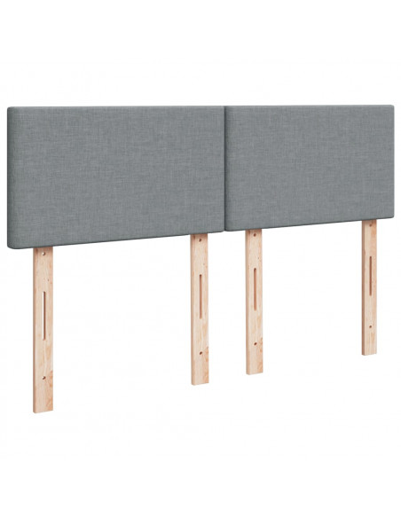 Giroletto a Molle con Materasso Grigio Chiaro 140x200cm Tessuto