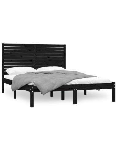 Giroletto Nero in Legno Massello 150x200 cm King Size