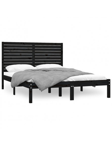 Giroletto Nero in Legno Massello 150x200 cm King Size