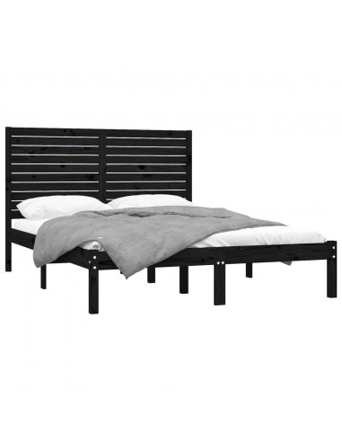 Giroletto Nero in Legno Massello 150x200 cm King Size