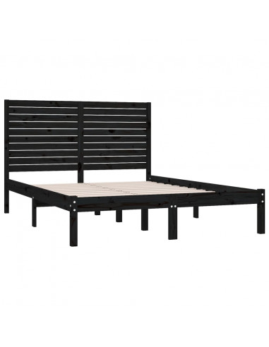 Giroletto Nero in Legno Massello 150x200 cm King Size