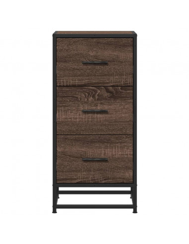 Credenza Rovere Marrone 35,5x35x76 cm in Truciolato e Metallo