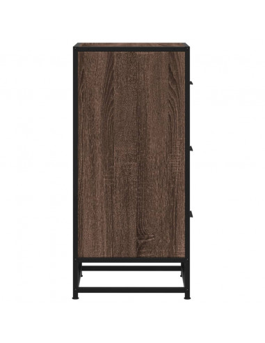 Credenza Rovere Marrone 35,5x35x76 cm in Truciolato e Metallo