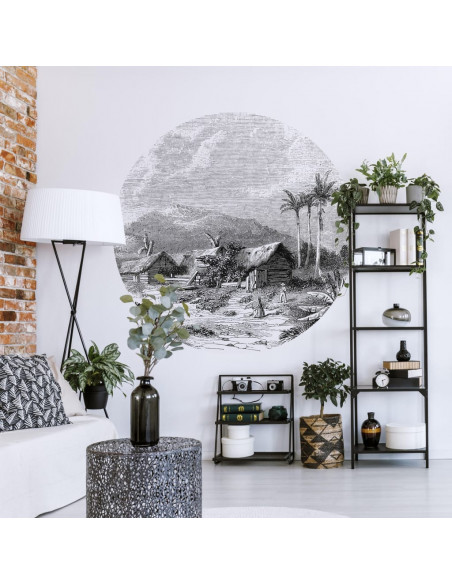 WallArt Carta da Parati Circolare Landscape of Guadeloupe 190 cm