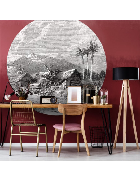 WallArt Carta da Parati Circolare Landscape of Guadeloupe 190 cm