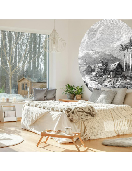 WallArt Carta da Parati Circolare Landscape of Guadeloupe 190 cm