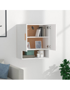 Armadietto a Muro Bianco 60x31x70 cm in Legno Multistrato 2