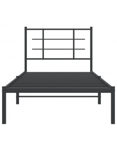 Giroletto con Testiera in Metallo Nero 90x190 cm