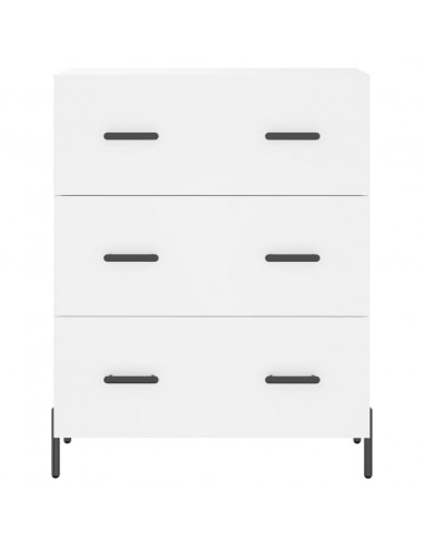 Credenza Bianca 69,5x34x180 cm in Legno Multistrato