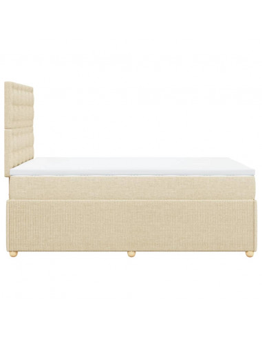 Giroletto a Molle con Materasso Crema 120x190 cm in Tessuto