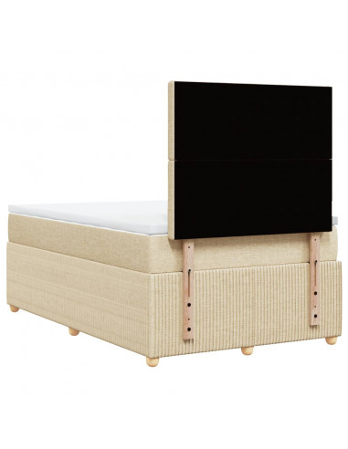 Giroletto a Molle con Materasso Crema 120x190 cm in Tessuto