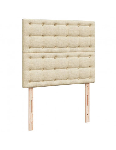 Giroletto a Molle con Materasso Crema 120x190 cm in Tessuto