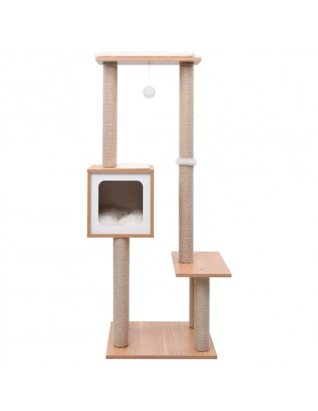 Albero per Gatti con Tappeto Tiragraffi in Sisal 129 cm