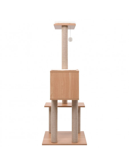 Albero per Gatti con Tappeto Tiragraffi in Sisal 129 cm