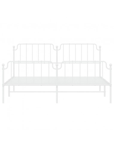 Giroletto con Testiera e Pediera Metallo Bianco 183x213 cm