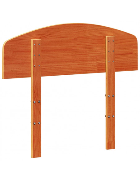 Testiera Marrone Cera 90 cm in Legno Massello di Pino