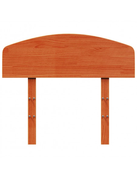 Testiera Marrone Cera 90 cm in Legno Massello di Pino