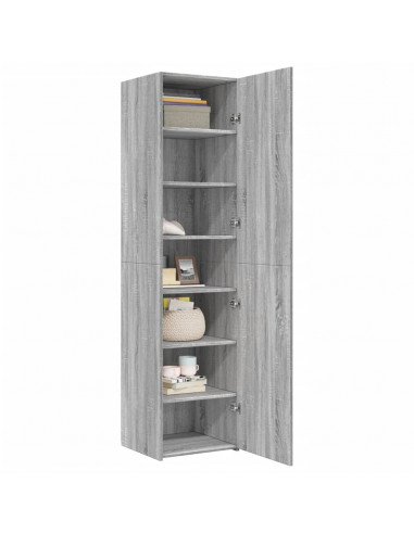 Credenza Grigio Sonoma 45x42,5x185 cm in Legno Multistrato