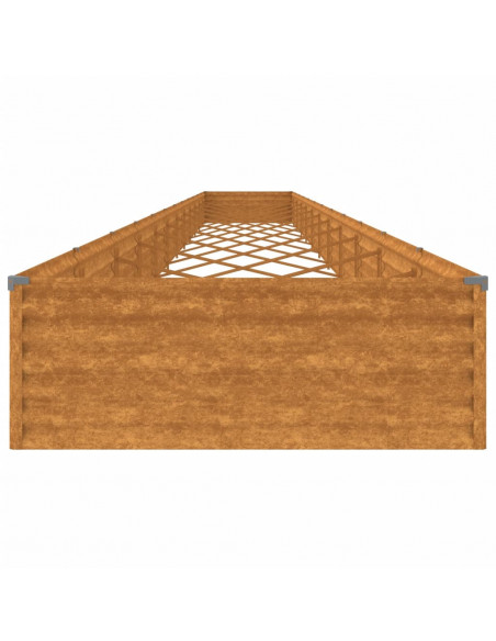 Fioriera Rialzata da Giardino 1150x100x36 cm in Acciaio Corten
