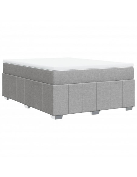 Giroletto a Molle con Materasso Grigio Chiaro 160x200cm Tessuto