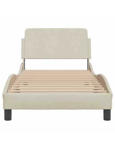 Giroletto con Testiera Crema 90x200 cm in Tessuto