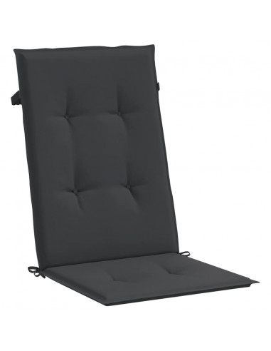 Cuscini per Sedie 4 pz Neri 120x50x3 cm in Tessuto