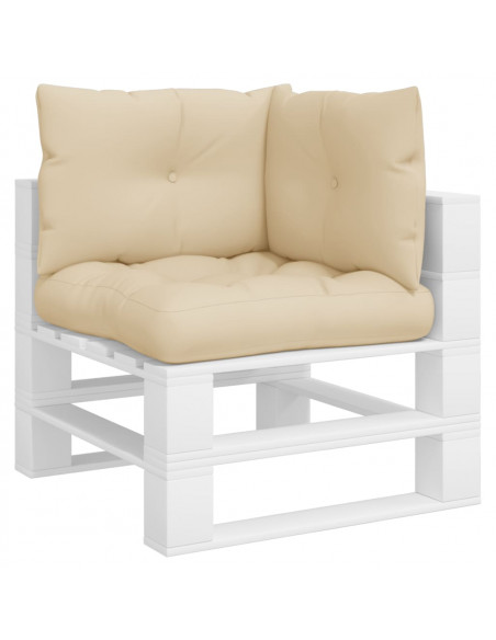 Cuscini per Pallet 3 pz Beige in Tessuto