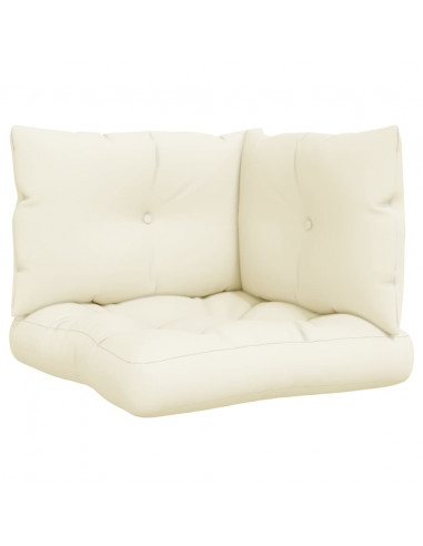 Cuscini per Pallet 3 pz Crema in Tessuto