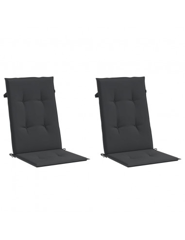 Cuscini per Sedie 2 pz Neri 120x50x3 cm in Tessuto