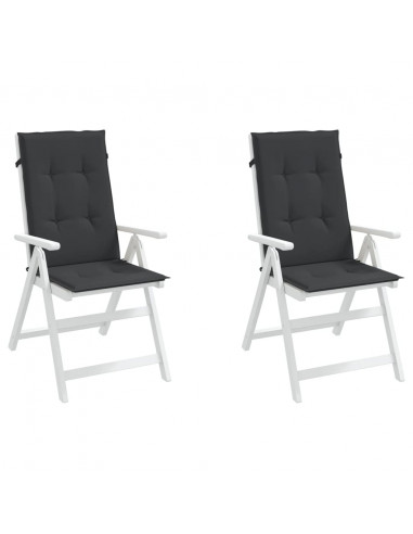 Cuscini per Sedie 2 pz Neri 120x50x3 cm in Tessuto