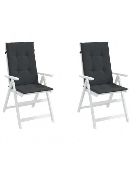 Cuscini per Sedie 2 pz Neri 120x50x3 cm in Tessuto