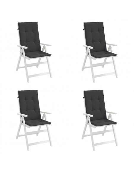 Cuscini per Sedie 4 pz Neri 120x50x3 cm in Tessuto