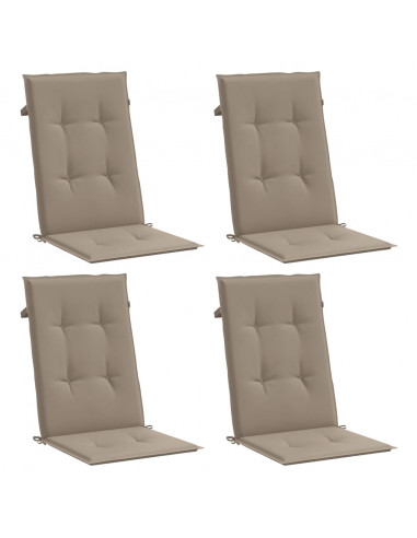 Cuscini per Sedie Alte 4 pz Tortora 120x50x3 cm in Tessuto