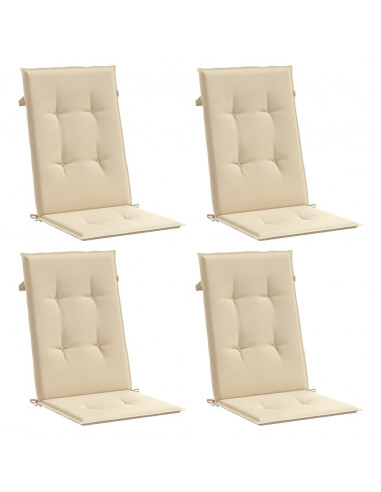 Cuscini per Sedie 4 pz Beige 120x50x3 cm in Tessuto