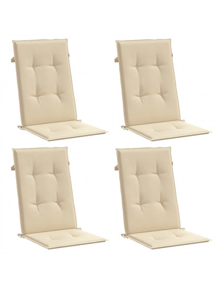 Cuscini per Sedie 4 pz Beige 120x50x3 cm in Tessuto
