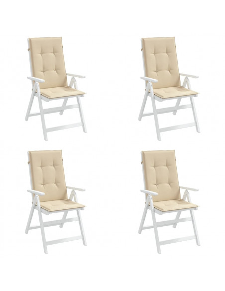 Cuscini per Sedie 4 pz Beige 120x50x3 cm in Tessuto