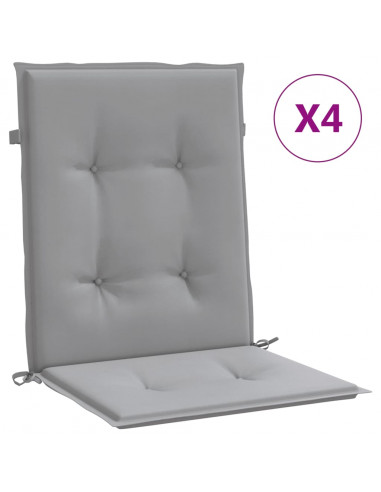 Cuscini per Sedia 4 pz Grigi in Tessuto Oxford