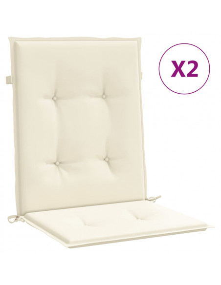 Cuscini per Sedia 2 pz Crema 100x50x3 cm in Tessuto Oxford