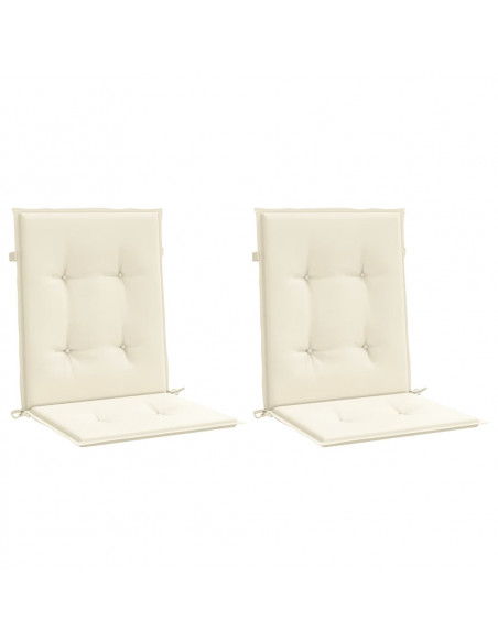 Cuscini per Sedia 2 pz Crema 100x50x3 cm in Tessuto Oxford