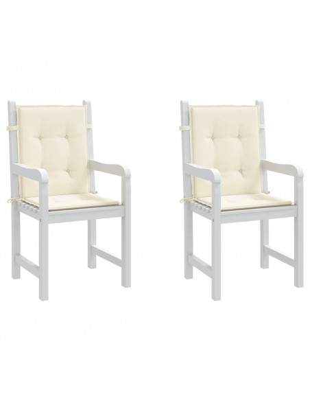 Cuscini per Sedia 2 pz Crema 100x50x3 cm in Tessuto Oxford