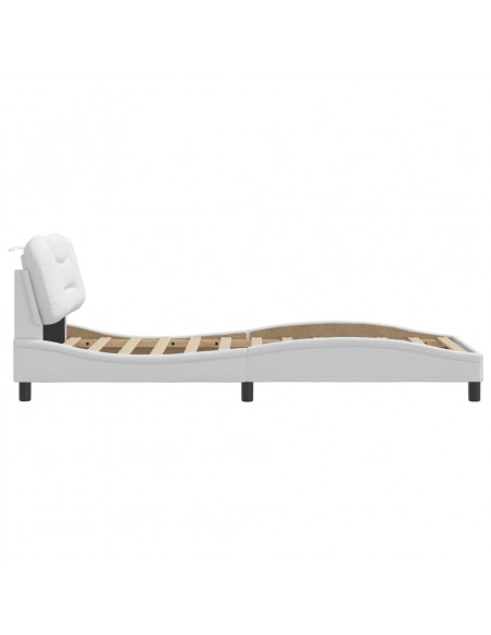 Giroletto con Testiera Bianco 90x190 cm in Similpelle