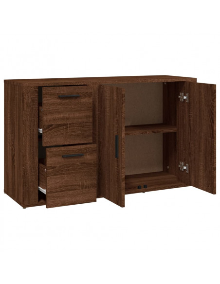 Credenza Rovere Marrone 100x33x59,5 cm in Legno Multistrato