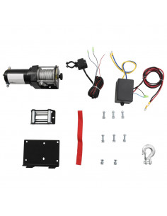 Verricello Elettrico 12 V 1360 kg con Piastra e Rullo Passacavo 2