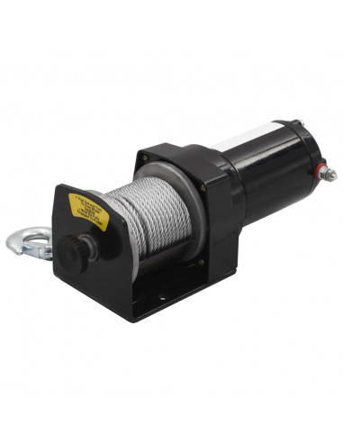 Verricello Elettrico 12 V 1360 kg con Piastra e Rullo Passacavo