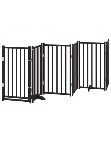 Cancello Cani Porta Pieghevole Nero 15 Pannelli 750 cm Pioppo