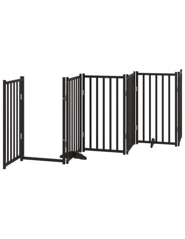 Cancello Cani Porta Pieghevole Nero 15 Pannelli 750 cm Pioppo