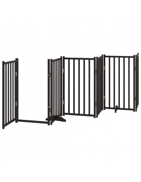 Cancello Cani Porta Pieghevole Nero 15 Pannelli 750 cm Pioppo