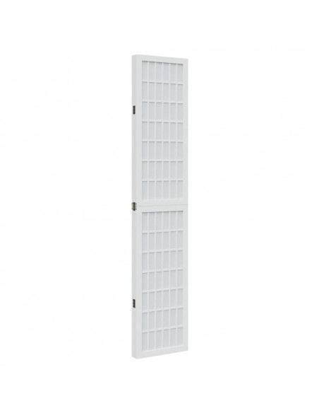 Divisorio Ambienti 4Pannelli Bianco Legno Massello di Paulownia