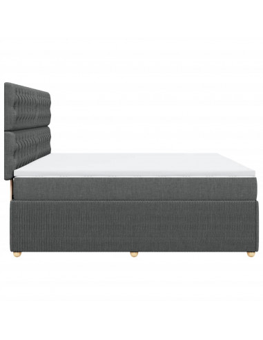 Giroletto a Molle con Materasso Grigio Scuro 180x200 cm Tessuto